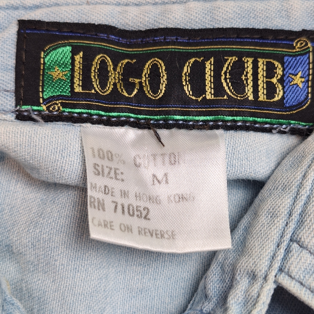 Men's Light Blue Patchwork Shirt - image 4